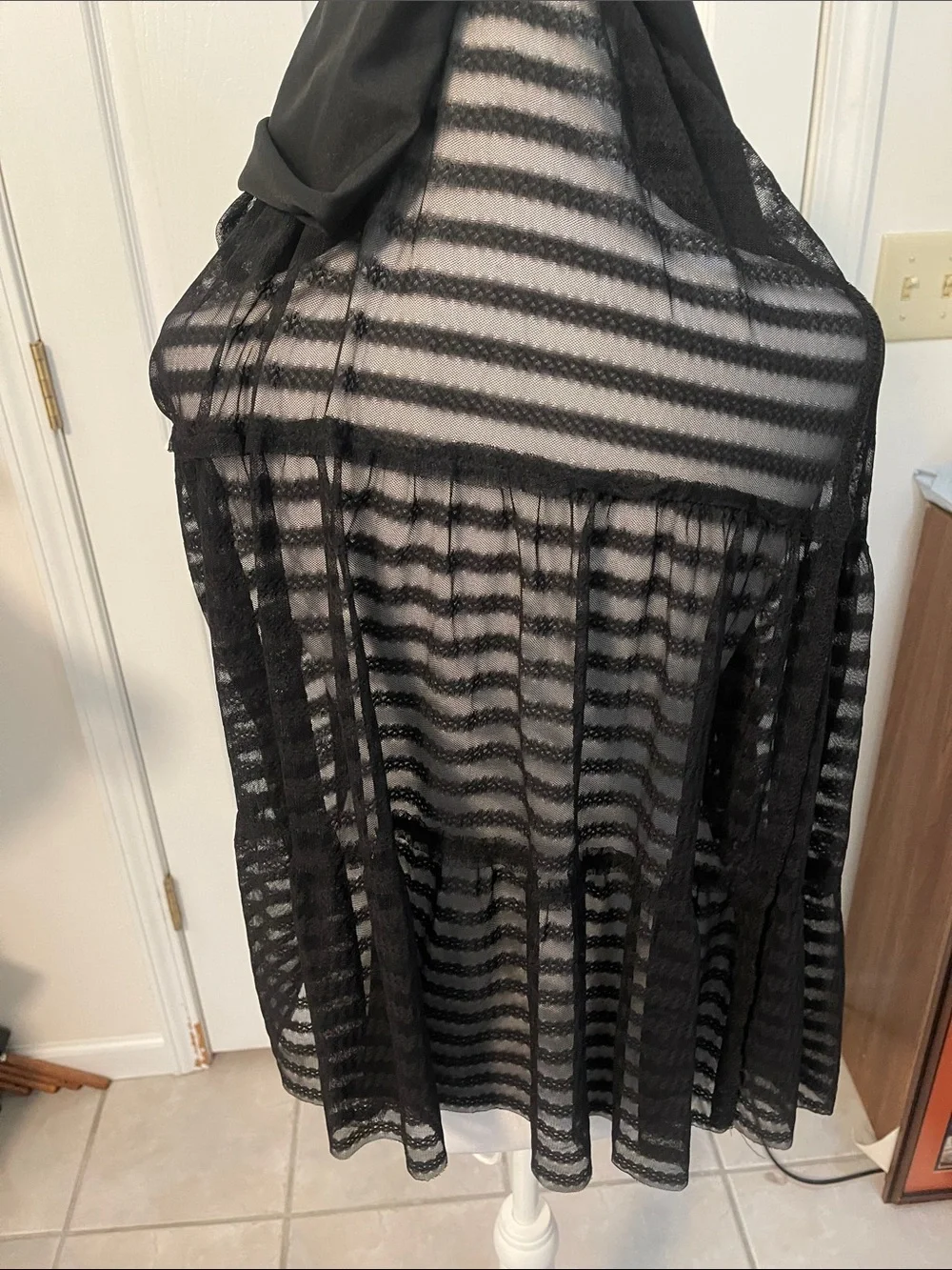 Sophie Max Black Tiered Maxi Skirt Sz- L